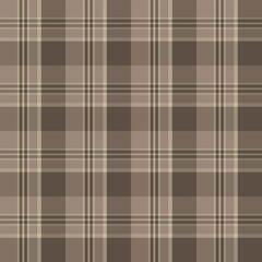 Seamless Brown Plaid Checkered Pattern in a classic Textile style. Repeating Background suitable for Fabric, fashion design, Wrapping paper, Wallpapers, Packaging, Scrapbooking, Digital backgrounds. 