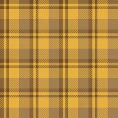 Seamless Brown Yellow Checkered Pattern in a classic Textile style. Repeating Background suitable for Fabric, fashion design, Wrapping paper, Wallpapers, Packaging, Scrapbooking, Digital backgrounds. 