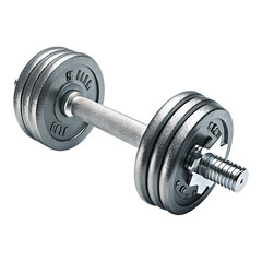Naklejka premium Closeup of a dumbbell with weight plates on a transparent background for fitness and exercise