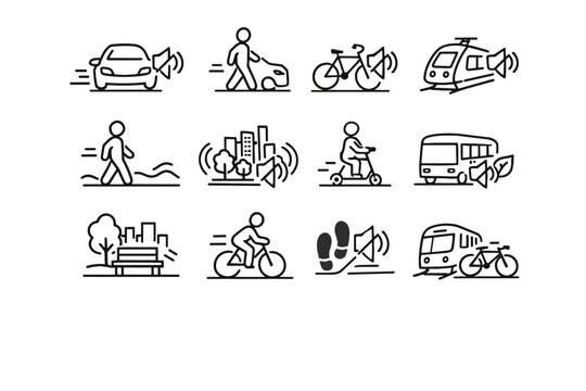 Choice city noise vector reduction icon driving mobility urban low movement travel
