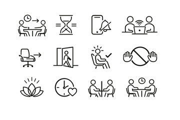 Icon focus desk timing quiet cue respectful temporarily call signal vector icons