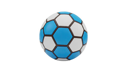 Fototapeta premium 3D Rendered Soccer Ball with Blue and White Panels