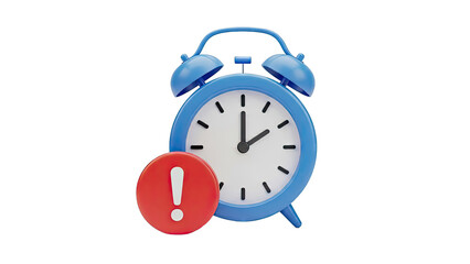 Alarm clock with exclamation mark icon