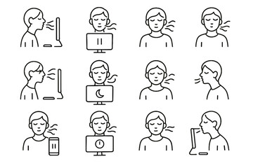 Icons visual calm ease digital vector icon breathing reset screen balance mindful