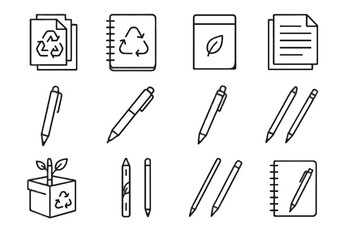 Paper vector icons basics office minimal paperwork reduction sheets eco icon kraft