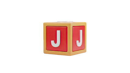 3D Render of a Single Alphabet Block with Letter J