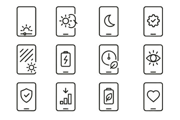 Glare visual mode brightness icon icons care auto power vector reduced device