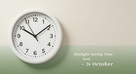 Daylight Saving Time Ends October 26