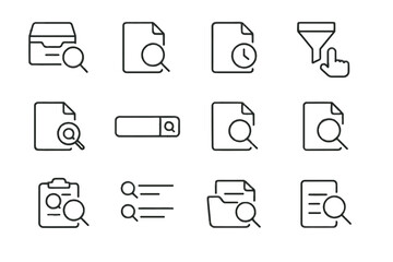 Search archive advanced vector icons record icon digital filter retrieval access action