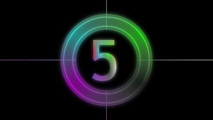 Countdown image of old black and white movie film.