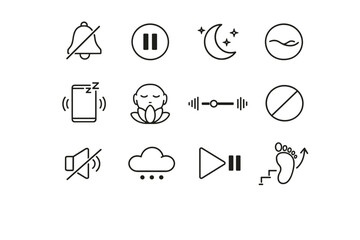 Disturbance control vector signal alerts icon muted free focus mode icons quiet