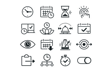 Icon intentional mindful schedule time driven awareness execution moment automation icons vector