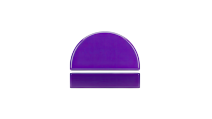 Glossy Purple Semicircle and Rectangle Abstract Graphic