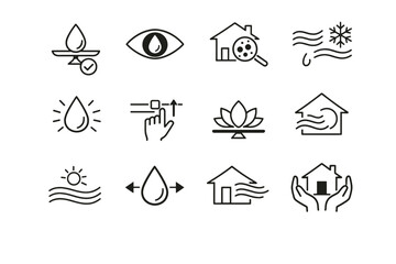 Icon adjust home step humidity calm mold vector check icons balance ventilation