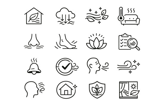 Air freshness icon clarity notice awareness vector indoor home sensing comfort focus