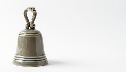 Elegant Metal Bell with Snake Handle Light Background