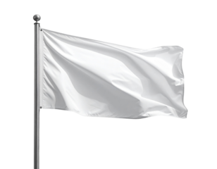  Realistic White Flag Banner with Peace Symbolism and Wind Motion