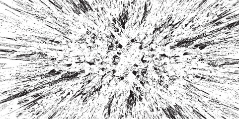 Circular starburst explosion texture. Distressed uneven grunge background. Abstract vector illustration. Overlay to create interesting effect and depth. Isolated on white background.
