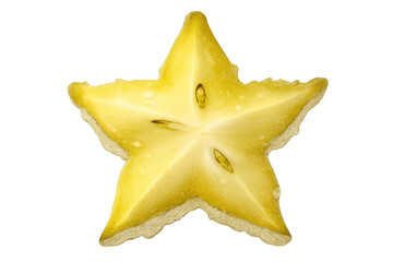 Fototapeta premium Star fruit slice offering fresh tropical taste and refreshing juicy texture, isolated on transparent background