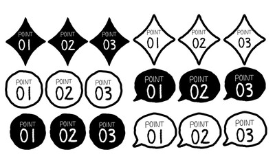 シンプルな手描きのPOINT見出しラベル