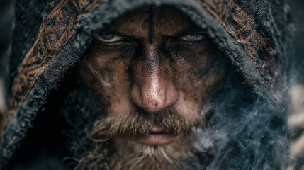 Portrait of a medieval Viking sorcerer