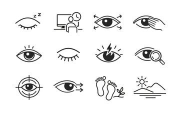Vector icon mindful reset signal reminder micro awareness break support focus eyesight