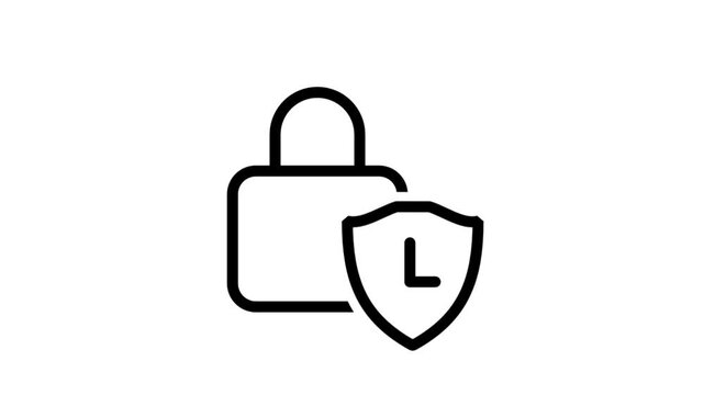 Security Lock & Shield Padlock and shield icon symbolizing digital privacy, cybersecurity protection, data encryption, and secure authorization for banking or personal information safety.