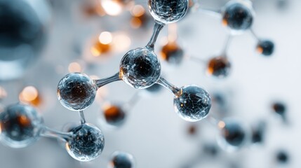 Molecular structure visualization with atom connections for scientific research