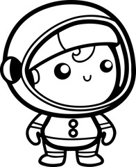 SVG vector illustration of an astronaut silhouette.Cheerful astronaut exploring the lunar landscape