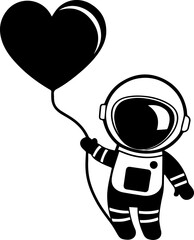 SVG vector illustration of an astronaut silhouette.Astronaut Standing on Moon Surface with Flag