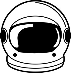 SVG vector illustration of an astronaut silhouette.Cheerful Cartoon Astronaut in Space Suit Design