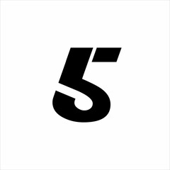 Unique number 6 or 5 logo design.