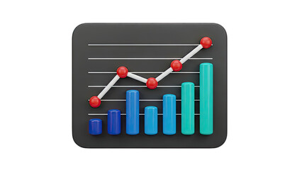 3D Growth Chart with Line and Bars