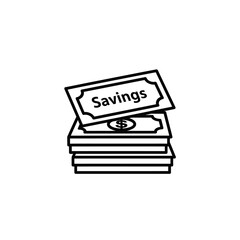 Stack of Cash with Savings Label for Financial Success and Wealth Management