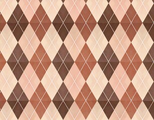 Warm Argyle Diamond Pattern Background generated AI