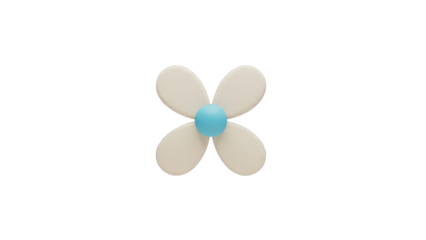 Minimalist Four-Petal Flower with Blue Center