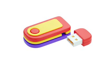 Colorful USB Flash Drives Stacked and Separate