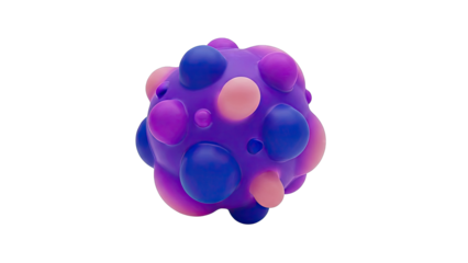 Abstract 3D sphere with colorful bumps