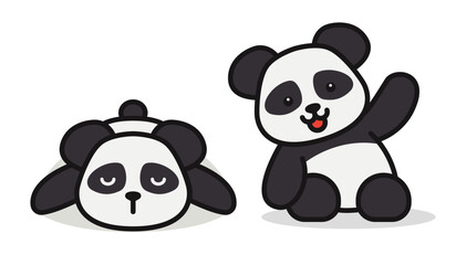 Cute Panda Logo Mascot. Suitable for illustration, sticker, or scrapbooking