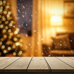 Cozy Christmas Eve with Snow Falling Outside.