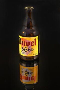 Duvel 14&deg; 666 Belgian Blond. This Duvel is a devilish beer, with only sixes in it. It has an alcohol content of 6.66% and was hopped with six hops. It is one of the famous Belgian beers