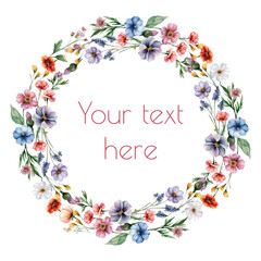 Fototapeta premium Flower wreath, flower frame, flower template