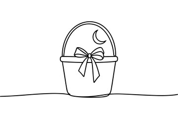 Line Art Ramadan Gift Box Islamic Celebration Illustration
