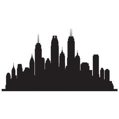 Fototapeta premium Cityscape Silhouette Vector Illustration Isolated on White Background Urban Skyline Landmark Architecture Design