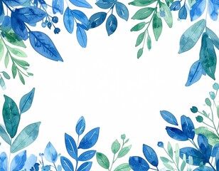 Watercolor Botanical Pattern &ndash; Elegant Leaf Design generated AI