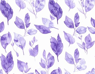 Watercolor Botanical Pattern &ndash; Elegant Leaf Design generated AI