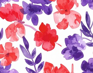 Watercolor Botanical Pattern &ndash; Elegant Leaf Design generated AI