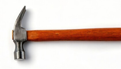 Claw Hammer with Wooden Handle Isolated.