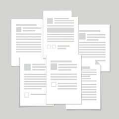 Stack of Documents with Text and Checkboxes.