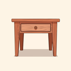 Wooden Bedside Table with Drawer.